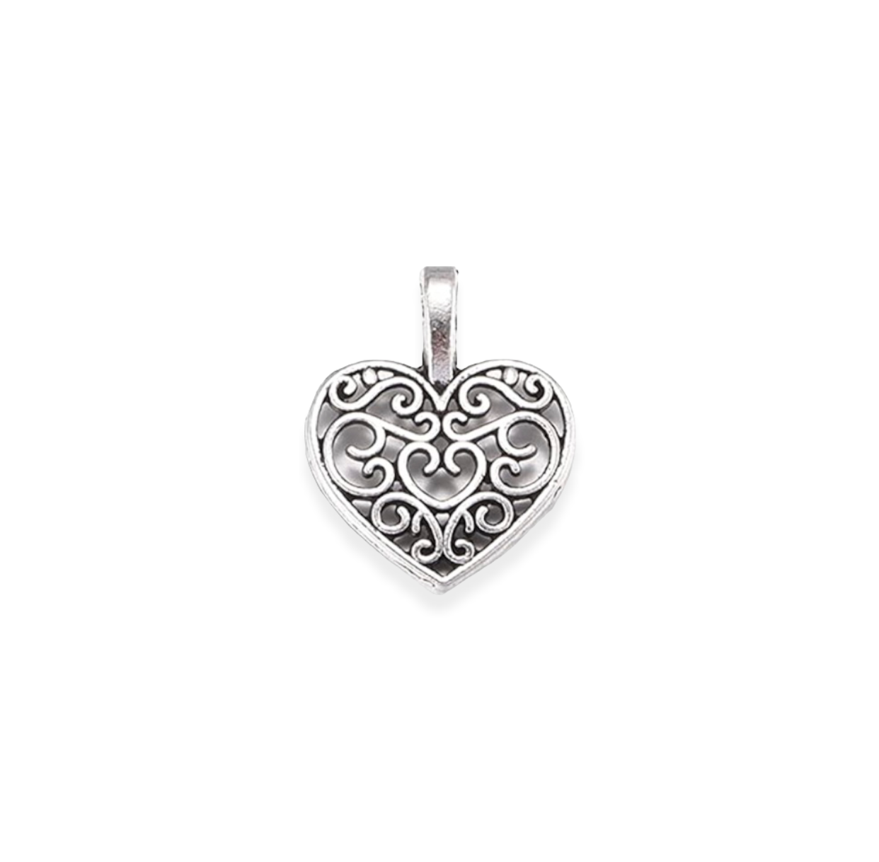 Twisted Heart Charm | Silver
