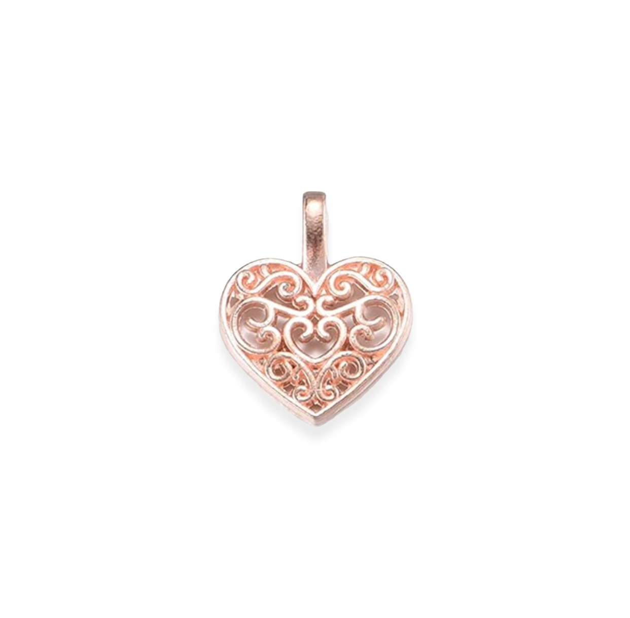 Twisted Heart Charm | Rose Gold