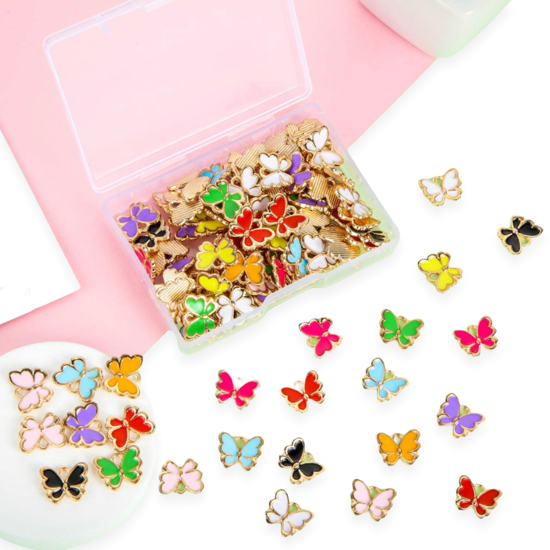 Colorful butterfly charms. 