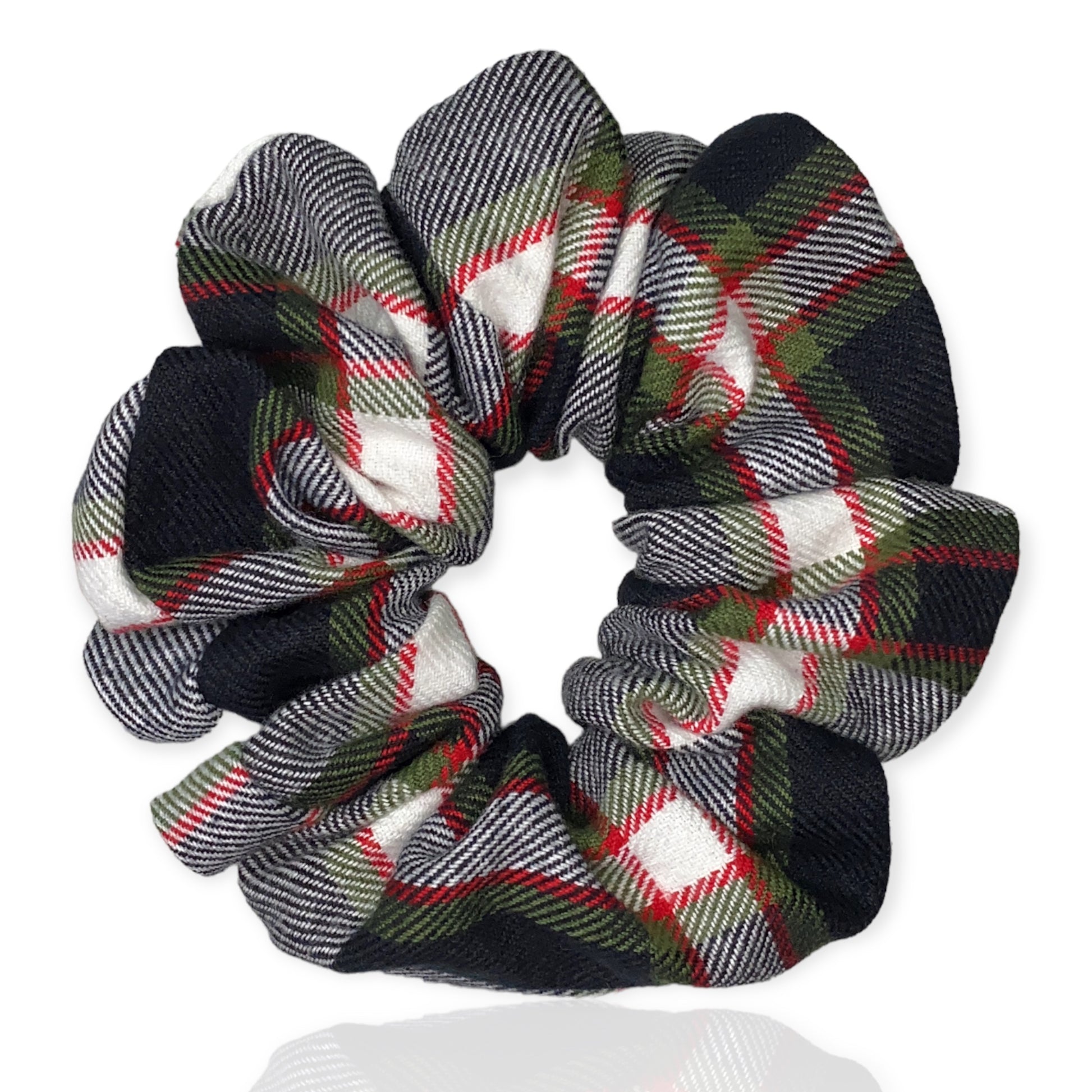 Plaid Flannel oversized scrunchie with zipper.